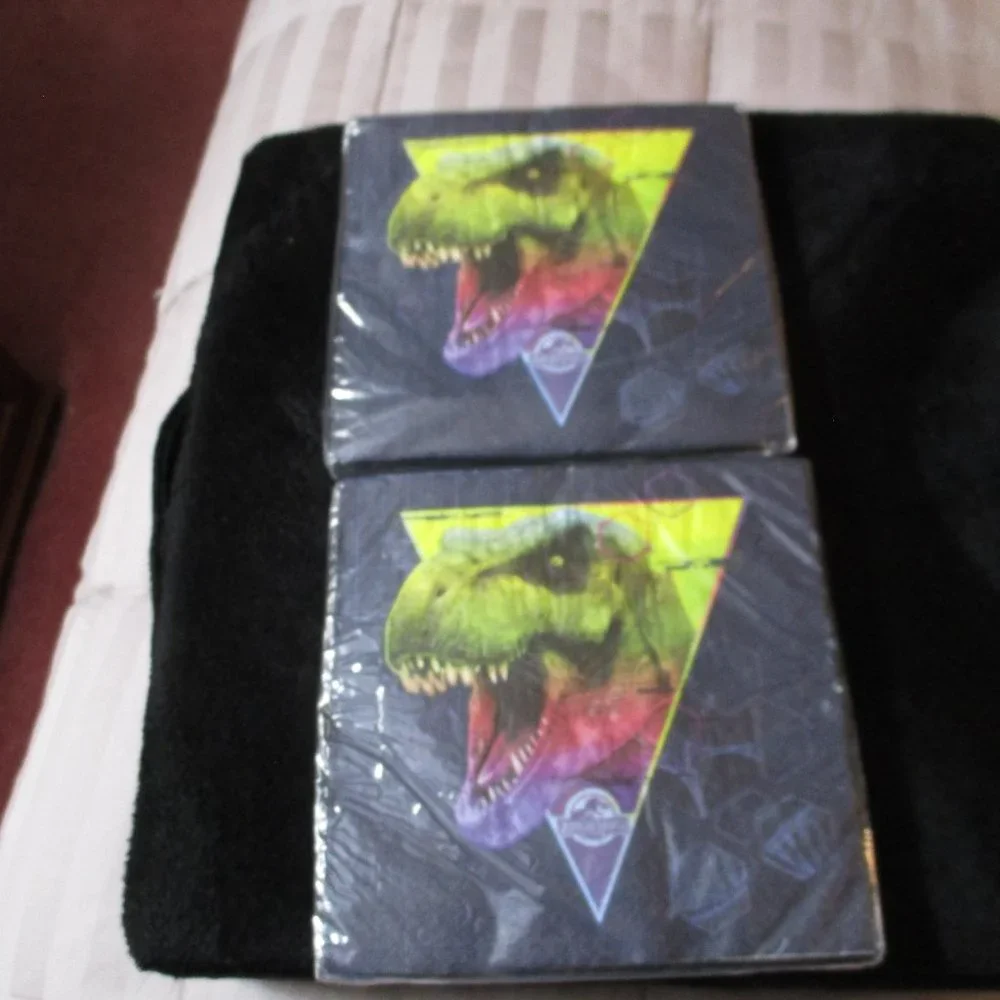 Lot of 2 Vintage Jurassic Park Party Napkins Universal Studios Amblin NEW